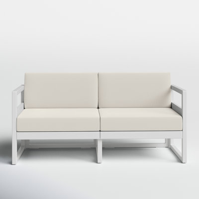 Lane 58" Wide Outdoor Loveseat with Sunbrella Cushions by AllModern