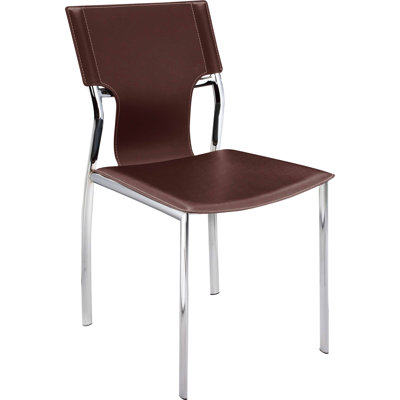 Zella Leather Side Chair by Wade Logan