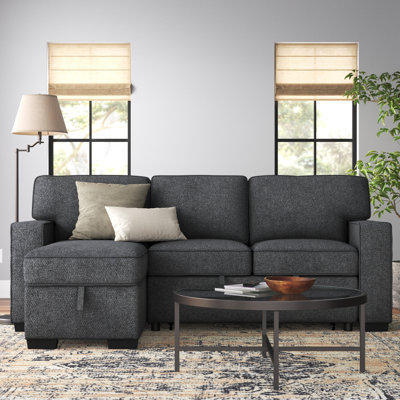 Bannan 92" Wide Chenille Reversible Sleeper Sofa & Chaise by Three Posts