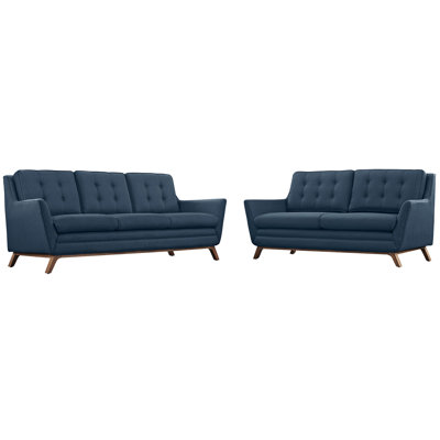 Beguile Tufted Fabric Sofa and Loveseat Set by Modway