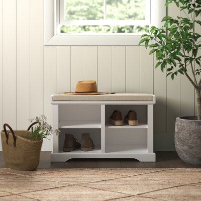 Simons Upholstered Shelves Storage Bench by Sand & Stable