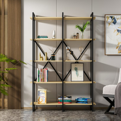 Alnisha 70.9" H x 70.9" W Metal Etagere Bookcase by 17 Stories