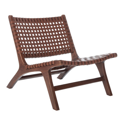 Denman Woven-Back Leather Side Chair by AllModern