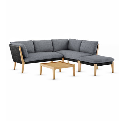 Habitat 4 Piece Sectional Seating Group with Cushions by AllModern