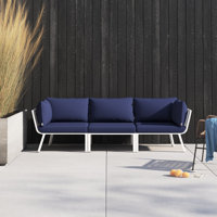 Modway Riverside 3 Piece Outdoor Patio Aluminum Sectional Sofa Set