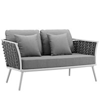 Stance Outdoor Patio Contemporary Modern Woven Rope Loveseat by Modway