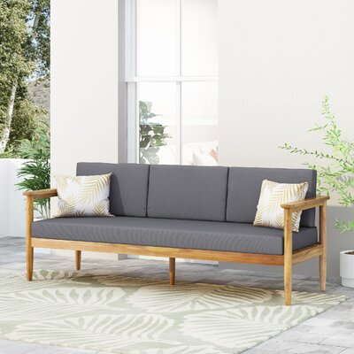 Weatogue Teak Patio Sofa with Cushions by Corrigan Studio