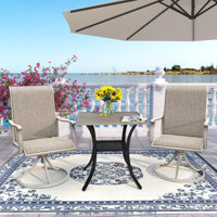Seddon Square 2 - Person Powder Coated Steel Bistro Set with Cushions