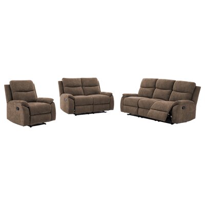 Abreana 3 Piece Reclining Living Room Set by Red Barrel Studio