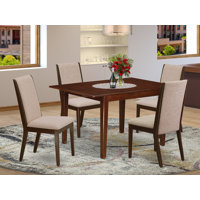 Halee Butterfly Leaf Rubberwood Solid Wood Dining Set by Winston Porter