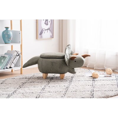 Bough 14.17" Wide Faux Leather Dinosaur Storage Ottoman