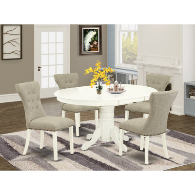 Segrest Butterfly Leaf Solid Wood Dining Set by Alcott Hill