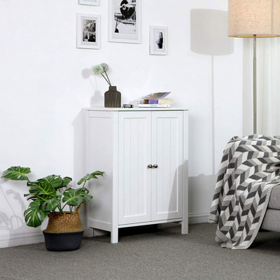 Barret Bathroom Floor Storage Cabinet with Double Door Adjustable Shelf by Beachcrest Home