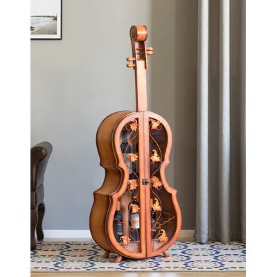 Adelpho 9 Bottle Solid Wood Floor Wine Bottle Rack in Brown by Red Barrel Studio