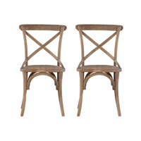 Bailes Solid Elm Wood Cross Back Side Chair by Red Barrel Studio
