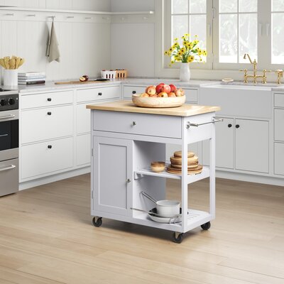 Rolling Kitchen Island with Manufactured Wood