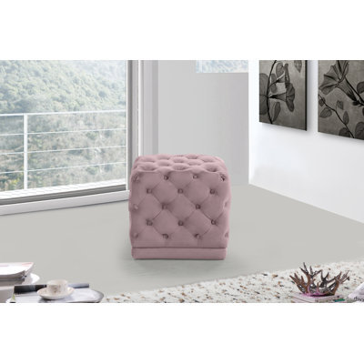 Bonita 18" Wide Velvet Tufted Square Cube Ottoman