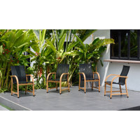 Rafael Teak Finish Modern Patio Dining Chair by Kitsco