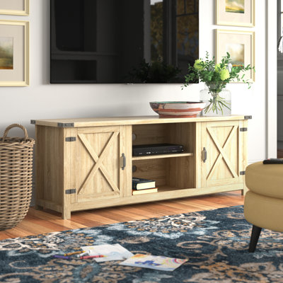 Beinn 58" Modern Farmhouse Barn Door Media Console for TVs up to 65" by Wade Logan