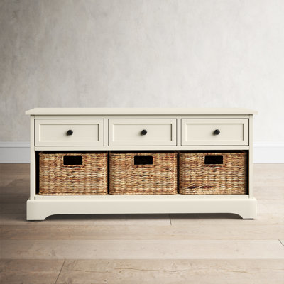 Adayla Solid Wood Drawers Storage Bench by Birch Lane