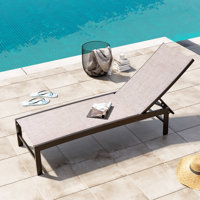 Antrea Outdoor/Patio Aluminum Chaise Lounge Chair with Adjustable Reclining Back by Lark Manor