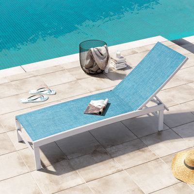 Antrea Outdoor/Patio Aluminum Chaise Lounge Chair with Adjustable Reclining Back