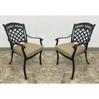 Ellston Stacking Patio Dining Armchair with Cushion by Darby Home Co