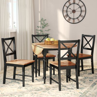 Omur Drop Leaf Rubberwood Solid Wood Dining Set by Breakwater Bay