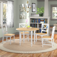 Omur Drop Leaf Rubberwood Solid Wood Dining Set by Breakwater Bay