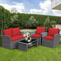 Bonita 4 Piece Rattan Sofa Seating Group with Cushions by Lark Manor