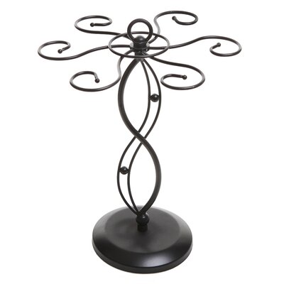Lenville Floor Wine Glass Rack in Black by Winston Porter
