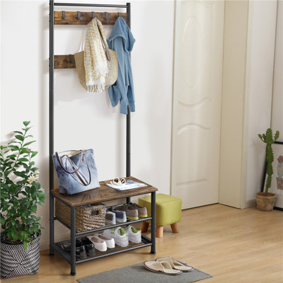 Kinston Steel Hall Tree with Bench and Shoe Storage by Steelside