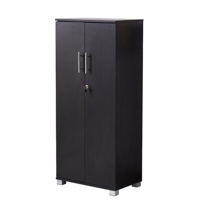 Saravia Storage Cupboard 3 - Shelf Universal 2 Door Locking Storage Pantry Cabinet