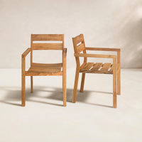 Morones Outdoor Dining Armchair in Solid Reclaimed Teak by Birch Lane