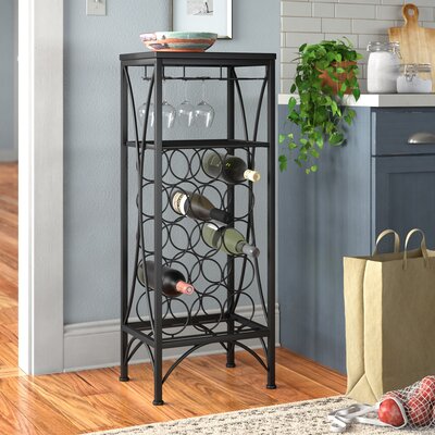 Arveda Home Bar, Wine Rack, Metal, Transitional by Lark Manor