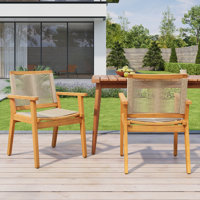 Natalia Acacia Patio Dining Armchair by Corrigan Studio