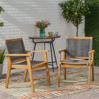 Natalia Acacia Patio Dining Armchair by Corrigan Studio
