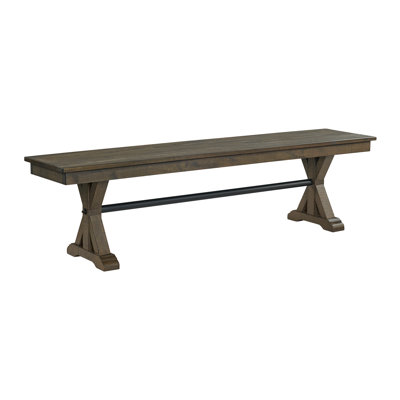 Costel 68" Wide Backless Bench, Brushed Charcoal by Rosalind Wheeler