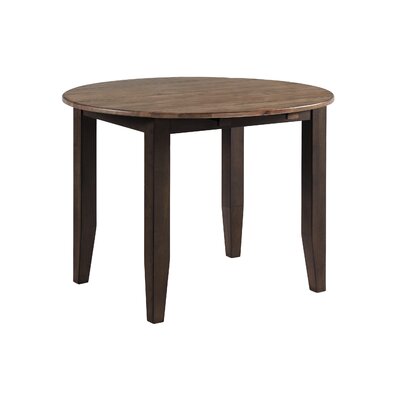 Boise Boise 42" Wide Round Drop Leaf Table, Black & Walnut by Red Barrel Studio