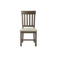 Costel Slat Back Side Chair with Cushion Seat, Brushed Charcoal by Rosalind Wheeler