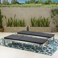 Ayten 77.5" Reclining Chaise Lounge Set with Cushions by Wade Logan