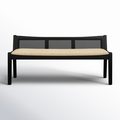 Donner Cane Back Cushioned Bench by Joss & Main