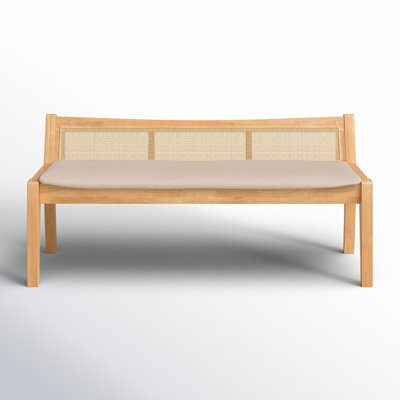 Donner Cane Back Cushioned Bench by Joss & Main