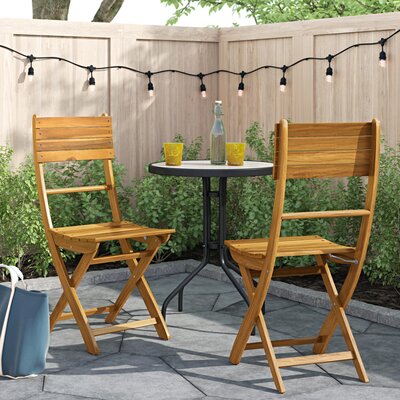 Remillard Folding Acacia Patio Dining Side Chair by Union Rustic