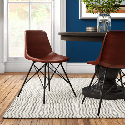 Glossop Leather Upholstered Side Chair by Trent Austin Design