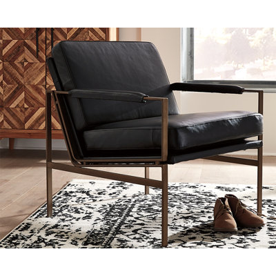 Adalyn 73.66Cm Wide Genuine Leather Armchair by Mercury Row