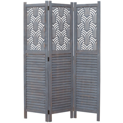 Epping 47.5" 3 - Panel Folding Room Divider by Highland Dunes