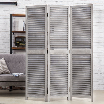 Feitoza 54.25" 3 - Panel Folding Room Divider by Highland Dunes