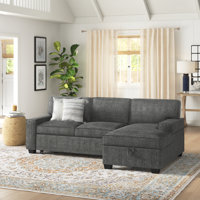 Yates 2 - Piece Upholstered Pull Out Sectional Sleeper Sofa With Storage Chaise