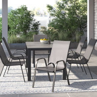 Artu Stackable Flex Comfort Sling Outdoor Patio Chairs by Flash Furniture by Lark Manor